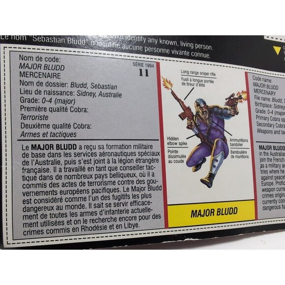 Hasbro GI Joe Battle Corps Major Bludd Moc New Vintage 1992 Canadian Packaging - Picture 4 of 15